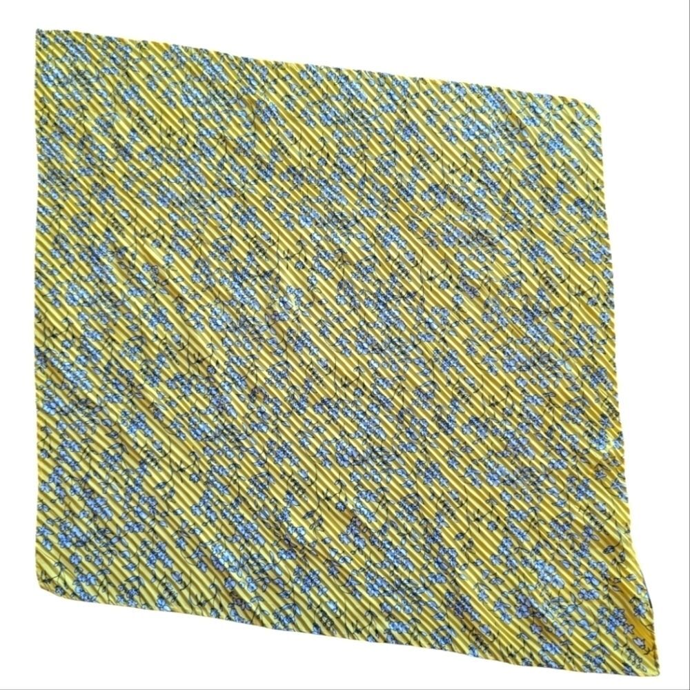 😃Banana Republic scarf twilly yellow blue floral